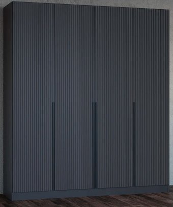 Шкаф распашной Феникс ФР№6 4-x cтворчатый (графит/графит софт, ручки черные)