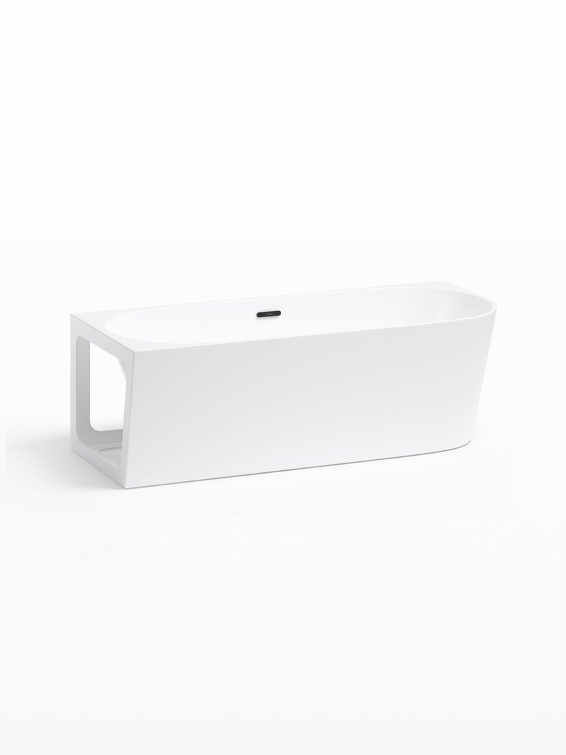 Ванна Wellsee Excellence Pro 140x70 28760502R (пристенная ванна (левая) белый глянец, экран, ножки, сифон-автомат глянцевый белый)