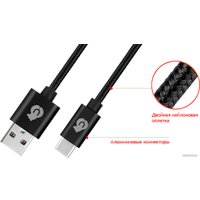 Кабель uBear Cord USB Type-A - USB Type-C DC07BL01-AC (1.2 м, черный)
