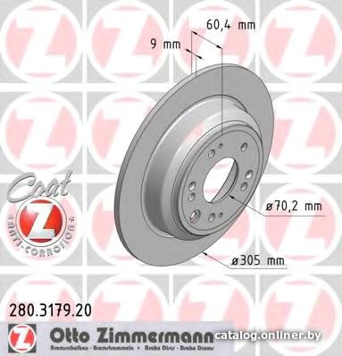 Тормозной диск Zimmermann 280317920