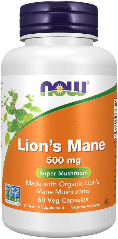 БАД Now Foods Lion's Mane Mushroom 500 мг (60 капсул)