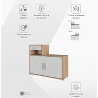 Тумба для обуви Стендмебель Кремона (белый/дуб крафт золото)