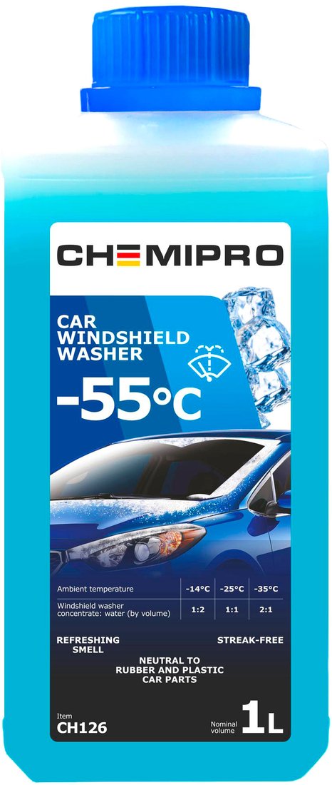 

Стеклоомывающая жидкость Chemipro -55 Зимняя CH126 1л