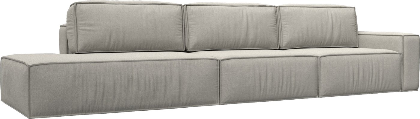 

Диван Лига диванов Прага Модерн Лонг подлокотник справа 122729 (рогожка амур бежевый)