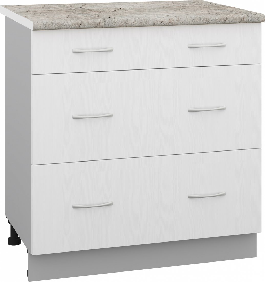 

Шкаф напольный Кортекс-мебель Корнелия Лира НШ80р3ш (белый/марсель)