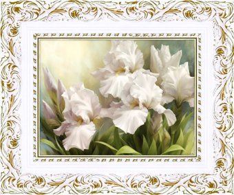 Картина Декарт Белые Ирисы 2 8Л0742 (в раме)