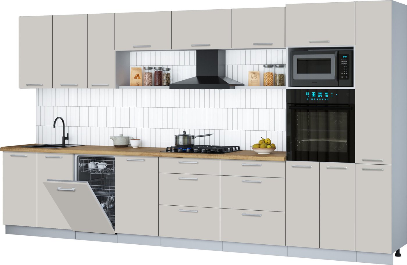 

Готовая кухня Интерлиния Мила Gloss 3.8-ПМ3 (кашемир/кашемир/дуб бунратти)