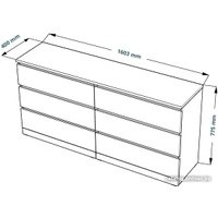 Комод Mio Tesoro Варма 6Д (шпон ясень, черный) в Витебске