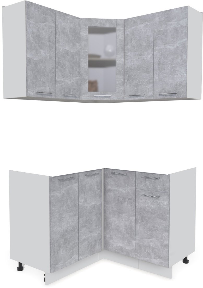 

Готовая кухня Интерлиния Мила 12x12 без столешницы (бетон)