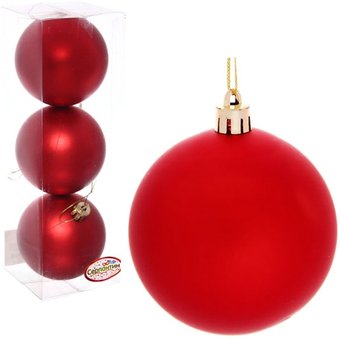 Серпантин Матовый шар 7 см 3 шт (красный) 183-903