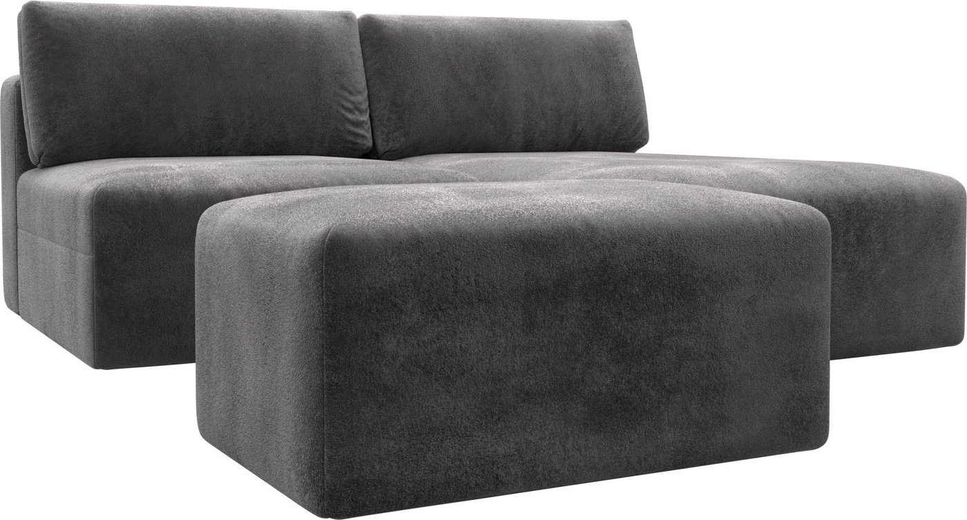 

Угловой диван Лига диванов Лига-060 НПБ угол универсальный с пуфом 129682 (велюр Tower 10 серый)