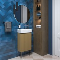  Wellsee Тумба под умывальник 3 в 1 WC Area 221803003 (тумба/матовый бежевый, раковина/глянцевый белый, ножки/нержавеющая сталь) в Бресте