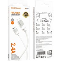 Кабель Borofone BX107 USB Type-A - microUSB (1 м, белый)