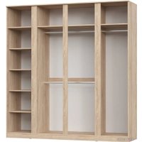 Шкаф распашной НК-Мебель Stern 4-х дверный с зеркалом 72676508 (дуб сонома)