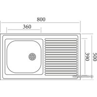 Кухонная мойка Mixline 310337 (левая, матовая, 0.4 мм)
