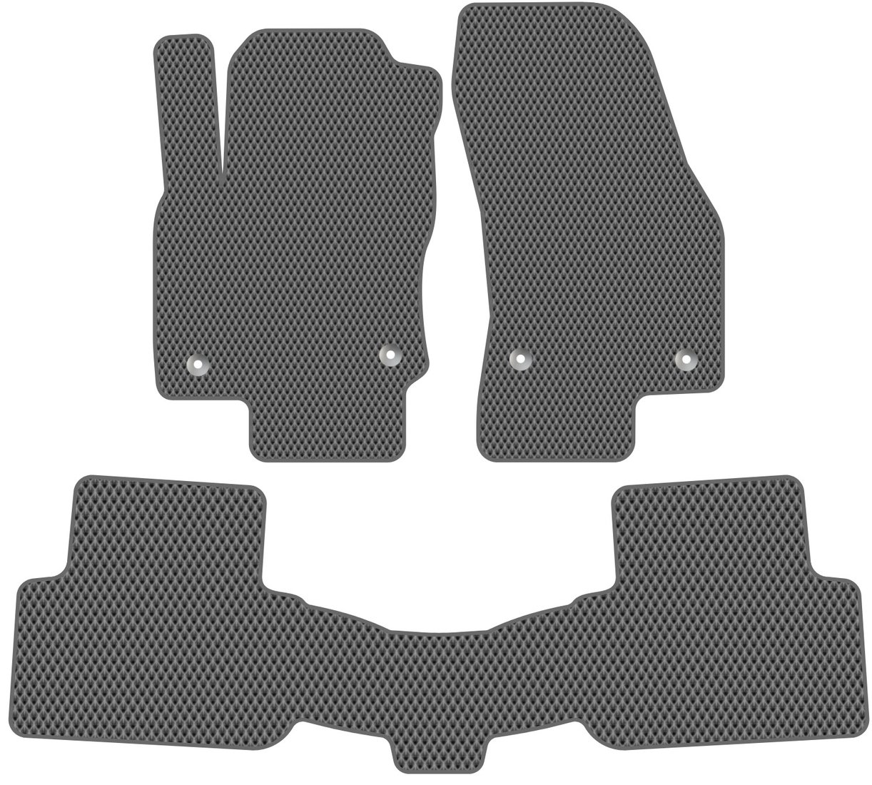 

Комплект ковриков для авто Alicosta Volkswagen Tiguan II (suv / AD1) 2021 - Н.В. задний цельный (серый, ромб)