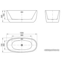 Ванна Deante Alpinia KDU 015W 150x72