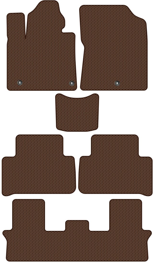 

Комплект ковриков для авто Alicosta Kia Sorento IV (suv 7 мест / MQ4) 2020 - Н.В. +3 ряд (коричневый, сота)