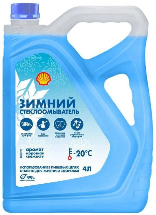 Стеклоомывающая жидкость Shell Морозная свежесть -20C AS20R 4л