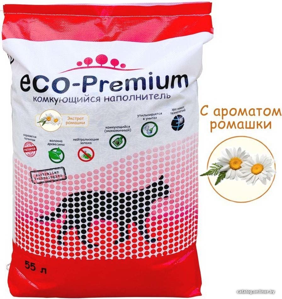 Наполнитель для туалета Eco-Premium с ароматом ромашки 55 л