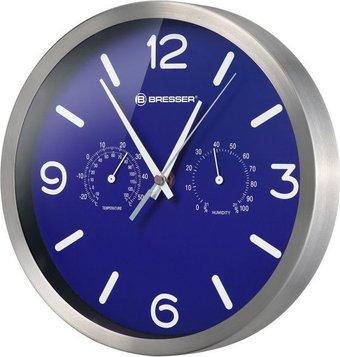 Настенные часы Bresser MyTime ND DCF Thermo/Hygro, 25 см (синий)