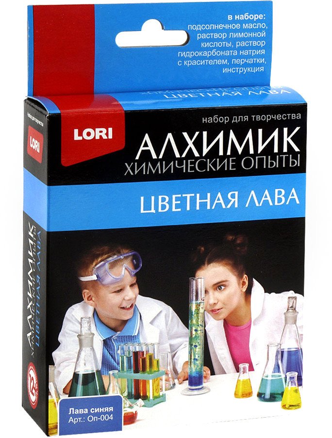 

Набор для опытов Lori Химические опыты. Лава синяя Оп-004