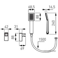 Душевой гарнитур  Ferro Sinus U170B