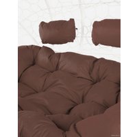 Подвесной диван M-Group Лежебока 11180105 (с белым ротангом/коричневая подушка)