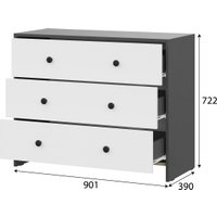 Комод NN мебель Дольче 00-00113544 (графит/белый)