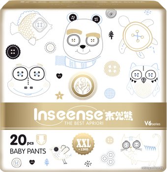 Трусики-подгузники Inseense Супертонкие V6 XXL 15+кг Ins20gold (20 шт)