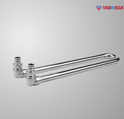 Фитинг Varmega Угол сдвоенный с трубкой Slide-Fit 16/250, для подключения радиатора VM52511
