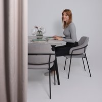 Кухонный стол Мамадома Borg radial-120 раздвижной 120-160х80 (серый сланец/черный)