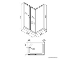 Душевой уголок Triton Фьюжн А1 100х80 (полосы)