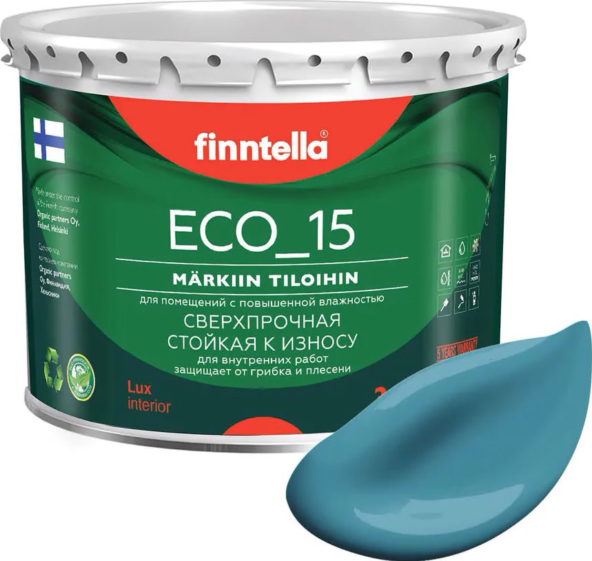 

Краска Finntella Eco 15 Opaali F-10-1-3-FL016 2.7 л (голубой)