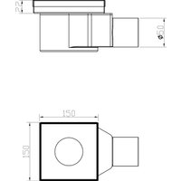 Трап/канал Lauter 214001-K2MB 150x150 (черный матовый)