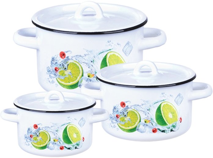 

Набор кастрюль СтальЭмаль Мохито 1с33