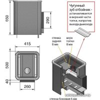 Банная печь Везувий Русичъ Антрацит 16 (ДТ-4С) Б/В