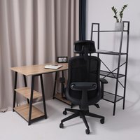 Офисное кресло AksHome Gem (сетка/ткань, черный/черный полиамид)