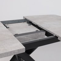 Кухонный стол Мамадома Leonel-130 раздвижной 130-165х85 (серый сланец/черный)