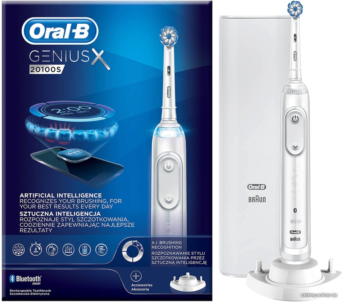 Электрическая зубная щетка Oral-B Genius X 20100S White D706.514.6X