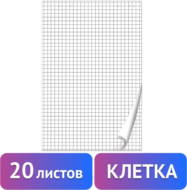 

Бумага для флипчарта BRAUBERG 128645 (20 листов, клетка)