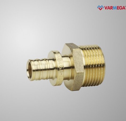 Фитинг Varmega Муфта латунная Slide-fit с наружной резьбой 16х1/2 VM51211