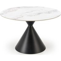 Кухонный стол Halmar Garet 120/76 (белый мрамор/черный)