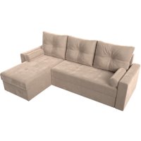 Угловой диван Лига диванов Верона лайт левый (велюр бежевый)