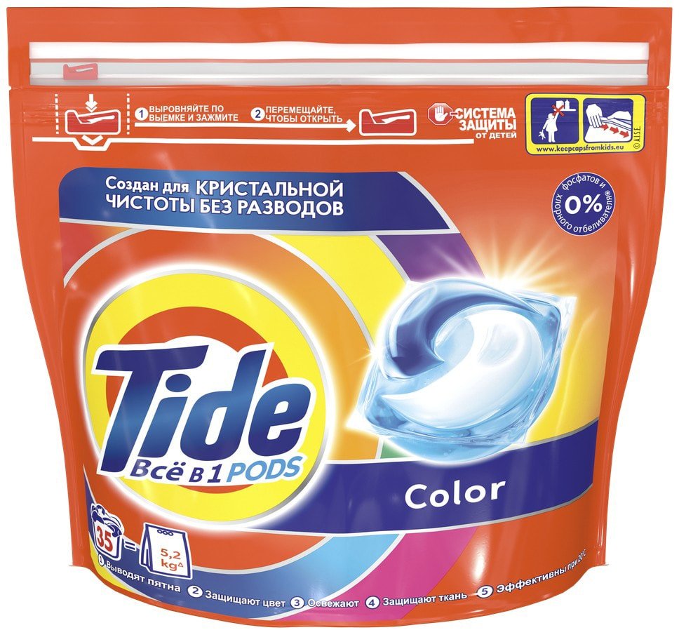 

Капсулы для стирки Tide Все в 1 Pods Color (35x22.8 г)