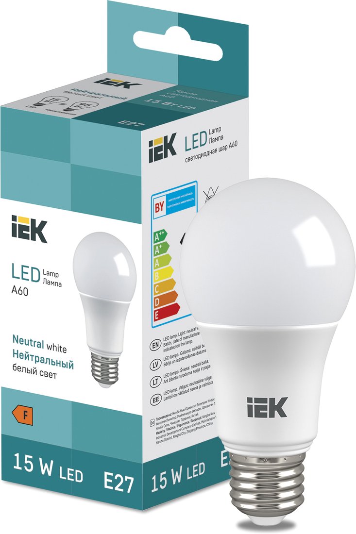 

Светодиодная лампочка IEK LED Bulb A60 1500lm 4000K E27