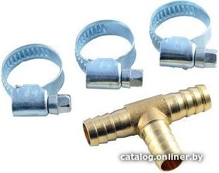 Фитинг RockForce T-образный разветвитель елочка 6 мм + хомуты RF-E102-6/1