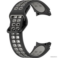 Ремешок Rumi Extreme силиконовый для Samsung Galaxy Watch4/5/6 (20 мм, черный/серый)