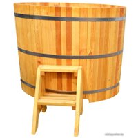 Купель ДимДом Купель овальная из сибирской лиственницы (1.3x1.8x0.8м)