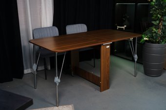 Stoloff Мечта 1600x850 (орех, опоры складные, углы закругленные с роликами и ручками)